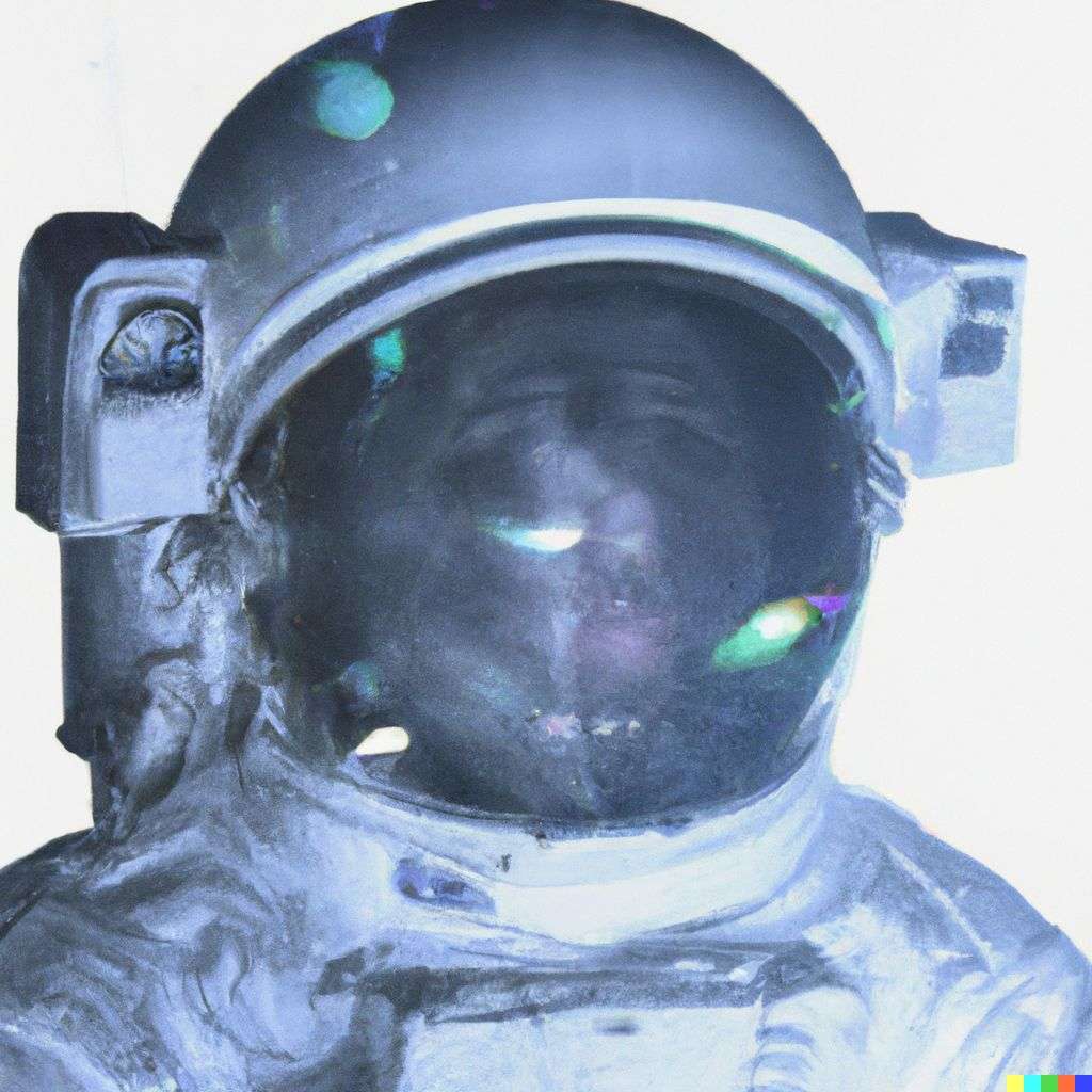 an astronaut, photograph, double exposure